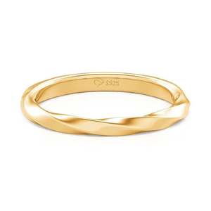 แหวนแต่งงานผู้ชาย Jeulia Love Entwined Twisted ชุบทอง 18K ไทเทเนียม - Product Image 1