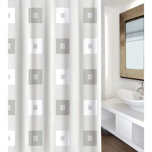Cortina de Baño de Poliéster 180x200cm Bloques Gris - Product Image 1