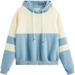 เสื้อฮู้ดดี้ผู้ชายแบบกำหนดเอง เสื้อฮู้ดดี้ผู้หญิงลำลอง สีสันตัดกัน - Product Image 1