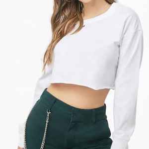 Personalizado al por mayor niñas blanco recortado a granel camisetas serigrafía algodón 180 GSM bebé ajustado Crop Top camisetas mujeres - Product Image 1