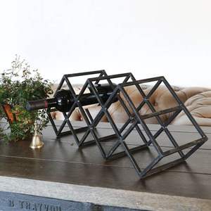 Estante de vino de mesa de 9 botellas, soporte de almacenamiento de vino de acero para Bar, restaurante, estante de exhibición de decoración para uso de vajilla - Product Image 5