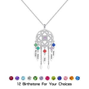 Collar Bohemio Personalizado con <span class=keywords><strong>Atrapasueños</strong></span>, Piedra <span class=keywords><strong>de</strong></span> Nacimiento y Nombre, Joyería <span class=keywords><strong>de</strong></span> Moda, Colgantes y Dijes para Mujer - Product Image 5