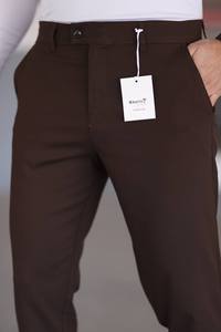 Pantalon droit de grande taille pour hommes, coupe régulière, tenue de bureau décontractée, confortable, de taille moyenne, en coton mi-hip hop, imperméable - Product Image 2