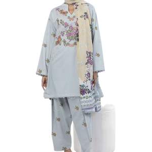 Women Multi Color Embroidered Shalwar Kameez Three Piece Suit Ladies Designer Ethnic Wear Dress Set With Printed Dupatta <b>Pant</b> - Product Image 3