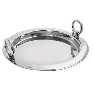 Well Polished Stainless Steel Food <b>Serving</b> <b>Tray</b> <b>With</b> Leather <b>Handles</b> Customized Shape Ideal for Restaurant Dessert <b>Serving</b> - Product Image 5