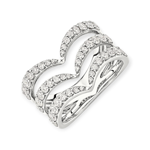 แหวนเพชรเต็มรูปตัววีสีทอง14K ดีไซน์หรูหราจาก longshine ได้รับการรับรองมาตรฐาน IGI สำหรับงานแต่งงานครบรอบแต่งงาน - Product Image 5