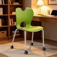 Chaise d'école avec sac pour salle de classe intelligente avec roulettes, chaise en plastique, salle de formation, chaise d'étude pour étudiants