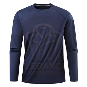 Buen proveedor con logotipo propio, diseño único, absorción de humedad, transpirable, adecuado para correr y entrenar, camiseta de manga larga para hombre. - Product Image 2