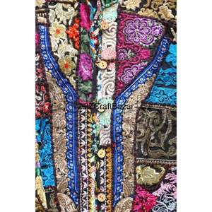 Veste Banjara en coton floral brodée vintage faite à la main, à séchage rapide, avec col en V pour femmes, automne/hiver - Product Image 3