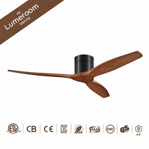 52 Inch Black <b>Ceiling</b> <b>Fan</b> Without Light with 3 Solid Wood Blades Flush Mount <b>Remote</b> <b>Control</b> <b>Fan</b> for Living Room - Product Image 6