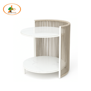 Table d'appoint ronde en corde avec dessus en marbre durable et cadre tissé Mobilier d'extérieur moderne pour les restaurants et les hôtels du Vietnam Fournisseur - Product Image 1