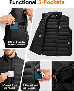 Venta Directa de Fábrica, Chaleco Acolchado con Cremallera Personalizado, Transpirable, de Alta Calidad, Informal, para Hombre, Invierno, 100% 220g, Cuello en V - Product Image 6