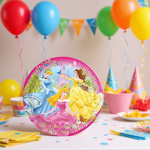 Platos Desechables de Papel para Fiesta de Princesas, 23 cm, 10 Unidades, Vajilla para Fiesta de Cumpleaños Infantil - Product Image 3