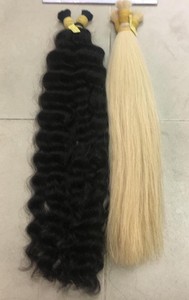 Extensiones de cabello humano 30-Fusion de rubio platino mejor valoradas Fácil de hacer muchas ondas Cabello a granel Fabricante vietnamita Envío rápido - Product Image 4