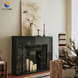 Cheminée en marbre sculpté à la main, prix réduit, motif personnalisé, marbre gris massif, cheminée en marbre blanc - Product Image 3