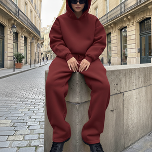 Survêtements d'hiver en molleton français lourd, coton de haute qualité, sweat-shirt surdimensionné, impression numérique, survêtements vierges personnalisés pour hommes - Product Image 4