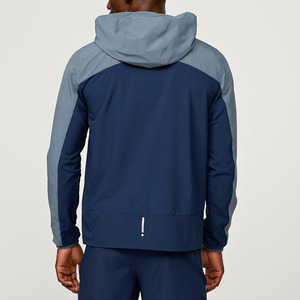 Vestes coupe-vent légères de haute qualité pour hommes, avec logo personnalisé, blocs de couleur, col montant, capuche, pour l'extérieur - Product Image 4