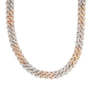 10K Yellow Gold Cuban Chain with Lab Grown Diamonds Bold Iced Out <b>Necklace</b> Jewelry for Hip Hop Lifestyle and Party Wear - Product Image 1
