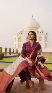 ชุดเดรสผ้าไหมหรูหราสำหรับผู้หญิงชุดเดรสผ้าไหมซาลวาร์คาเมซชุดปาร์ตี้แบบดั้งเดิมดีไซน์หรูหราตามสไตล์แฟชั่นทุกฤดูกาล - Product Image 6