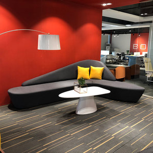 Modern Nordic Executive Office <b>Sofa</b> Set PU <b>Leather</b> <b>Cover</b> Convertible Reception Seating Set Commercial Office Lobby Lounge <b>Sofa</b> W - Product Image 2