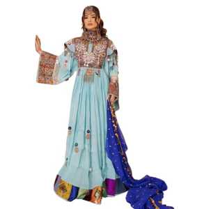 เดรสลูกไม้แขนยาวขนาดใหญ่พิเศษของผู้หญิงชุดเดรสสไตล์วินเทจสไตล์อัฟกานิสถานคูจิออกแบบได้ตามต้องการ - Product Image 1