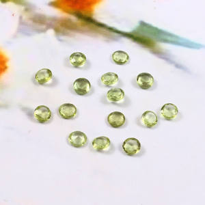 Lot en gros de pierres précieuses en péridot naturel AAA de 6x6 mm, taille ronde, coupe rose, cabochon, dos plat, pour la fabrication de bijoux - Product Image 4