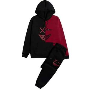 Mode 100 pour cent coton personnalisé Polyester grande taille hommes pull à capuche sweats basiques 2 couleurs contraste sweats à capuche pour hommes - Product Image 5