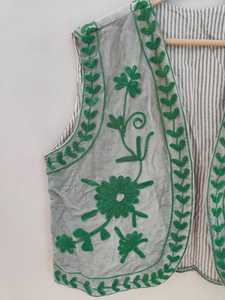 Handmade Embroidered Suzani <b>Velvet</b> Bomber <b>Jacket</b> with Boho Floral Design Reversible Breathable Eco-Friendly - Product Image 3