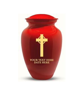 Urna Funeraria Personalizada para Cenizas de Adultos, Hombres y Mujeres, Urna de Latón Grabada con Nombre, Fecha, Forma de Lápida, Color Rojo, Tamaño Personalizado - Product Image 3