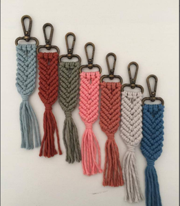 Macrame Keychain, Wedding Favors, Bridesmaid Bridal Shower,baby Shower Colored Cotton Rope Handmade <b>Dog</b> <b>Leash</b> Pet <b>Leash</b> Set - Product Image 2