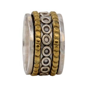 Anillos giratorios únicos de 3 tonos de Plata de Ley 925, joyería al por mayor de latón dorado plateado para bodas, fiestas, precio de fábrica CMA - Product Image 2