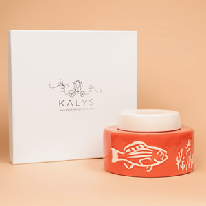 Ensemble cadeau en céramique bleu et corail Amwej GF - Product Image 3