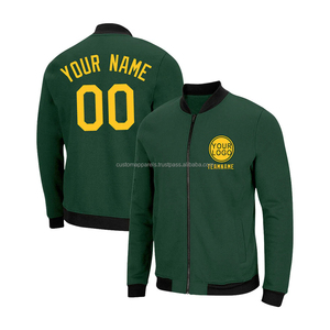 Wool Leather Sleeve <b>Varsity</b> <b>Jacket</b> for Clubs Custom Stand Collar Premium Letterman <b>Jacket</b> with Front Embroidery - Product Image 1