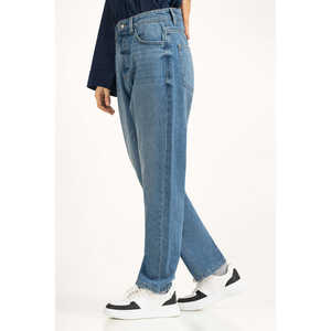 กางเกงยีนส์ Mom Fit รุ่น WM-JNS-WS25-006 ทรง Bootcut ระบายอากาศได้ดี ทรง Boyfriend & Cargo เอวสูง ไซส์ 2XL สำหรับผู้หญิง - Product Image 5