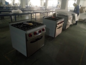 Chuyên Nghiệp Sang Trọng Nhà Bếp Thương Mại <span class=keywords><strong>Gas</strong></span> Phạm Vi Với 4-Burner Tủ Thép Không Gỉ Sàn-Thường vụ Công Nghiệp - Product Image 3