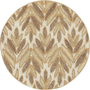 Best Theme Design Glass Beads <b>Placemat</b> Best for Parties and Other Functions Tableware Decorative Design <b>Rounded</b> <b>Placemat</b> Design - Product Image 1