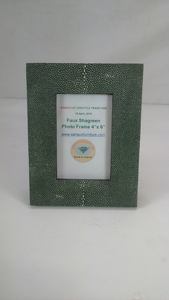 Vente chaude 5 "X7" en gros reliant le faux cadre photo en galuchat de haute qualité avec bordure de couleur en laiton pour la décoration de la maison - Product Image 2