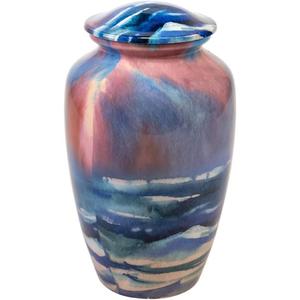 Elegante urna de cremación de aluminio con arte contemporáneo, urna de tributo conmemorativo de Axiom Square n Circle de India - Product Image 4