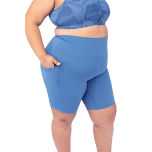 กางเกงขาสั้นโยคะไซส์ใหญ่ เอวสูง ผ้ายืดกระชับ รองรับการออกกำลังกาย ชุดออกกำลังกายสำหรับผู้หญิง - Product Image 1