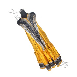 Sans marque à la mode femmes soie Spaghetti Maxi robe soie dos nu été imprimé fleuri Style Boho licou Festival mode - Product Image 1