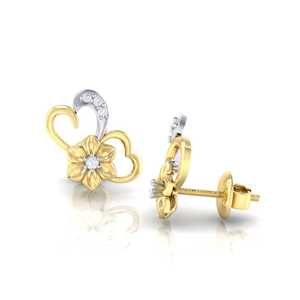 ต่างหูห่วงรูปหัวใจประดับเพชรแท้ชุบทองคำแท้ 14K/18K หลายสี น้ำหนักรวม 0.07 กะรัต จำนวน 8 ชิ้น - Product Image 3