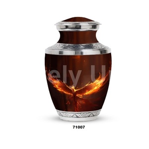 Urna conmemorativa de cremación de pájaro Fénix de aluminio grande de Venta caliente para cenizas humanas adultas con bolsa de terciopelo gratis - Product Image 4