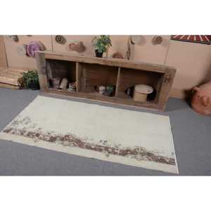 Alfombra Vintage de lana turca Beige y marrón de 3x6 pies, diseño clásico de retazos rectangulares de área grande para pasillo, dormitorio, respaldo de látex - Product Image 3