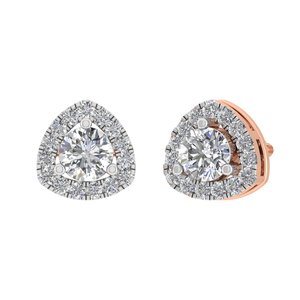Trillion Shaped Moissanite Solitaire Halo Stud <b>Earrings</b> 925 Sterling <b>Silver</b> Custom Made Fine Jewelry for Women OEM ODM <b>Wedding</b> - Product Image 4