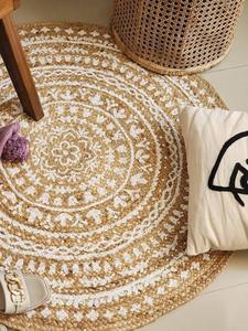 Alfombra de fibra natural de alta calidad, alfombra tejida a mano de mimbre para decoración, Alfombra de algas marinas a precio barato - Product Image 4