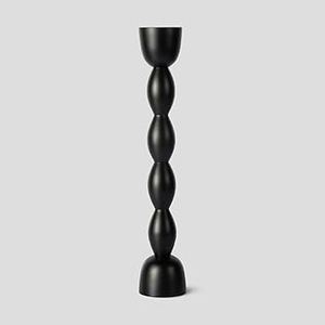 Modern Matte Black Spindle Candle Holder - Sculptural Taper Candlestick - Product Image 1