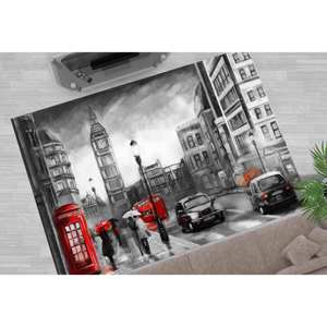 Tapis imprimé parapluie rouge - Effet 3D antidérapant pour couloir par temps de pluie, tapis doux non tissé - Product Image 3