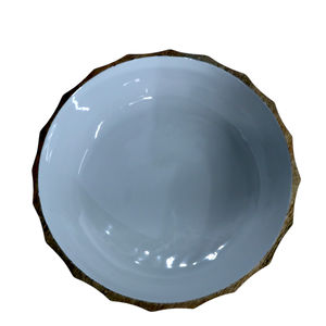 Elegant Acacia Wood Salad <b>Bowl</b> with Stylish <b>Enamel</b> Print Modern Design for Parties Sustainable Feature for Serving - Product Image 4