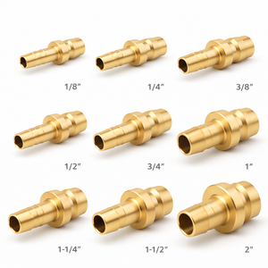 Conector Rápido de Latón con Espiga para Manguera de 1/8 pulgadas (JTSP-18PH), L41mm, para Agua/Aceite/Aire/Vapor/Químicos, NBR/FKM/EPDM/FFKM - Product Image 2