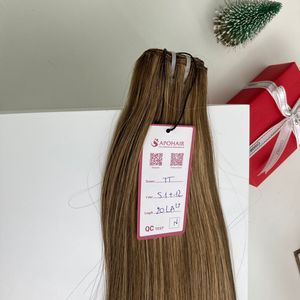 Vente en gros d'extensions de cheveux Remy 18 pouces trame de machine noire naturelle prête à expédier meilleure qualité de cheveux humains - Product Image 3